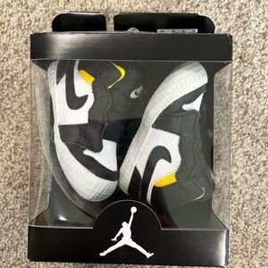 Jordan Kids' Black, White, and Yellow Sneakers